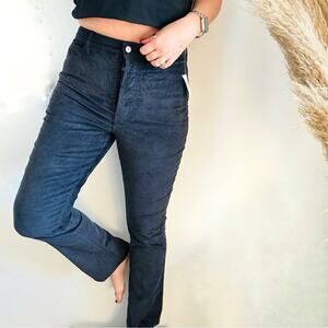 NEW OLD NAVY Navy Blue Extra High Rise Kicker Boot Cut Corduroy Cords Jeans 8